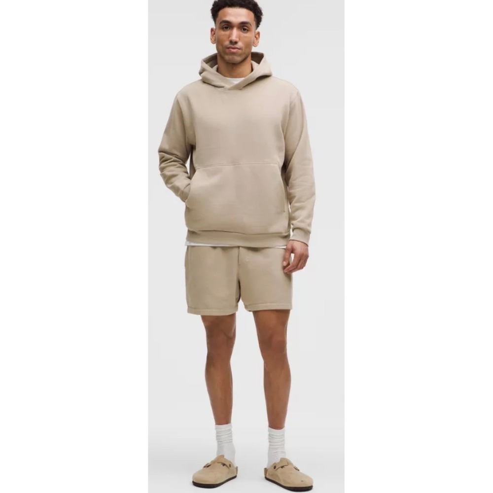 Lululemon Mens Steady State Pullover Hoodie Tan Beige Large FLAW